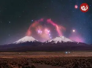 عکس روز ناسا از حلقه پیوند دو آتشفشان