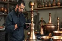 (ویدئو) فرآیند دیدنی ساخت قلیان مسی دست ساز 