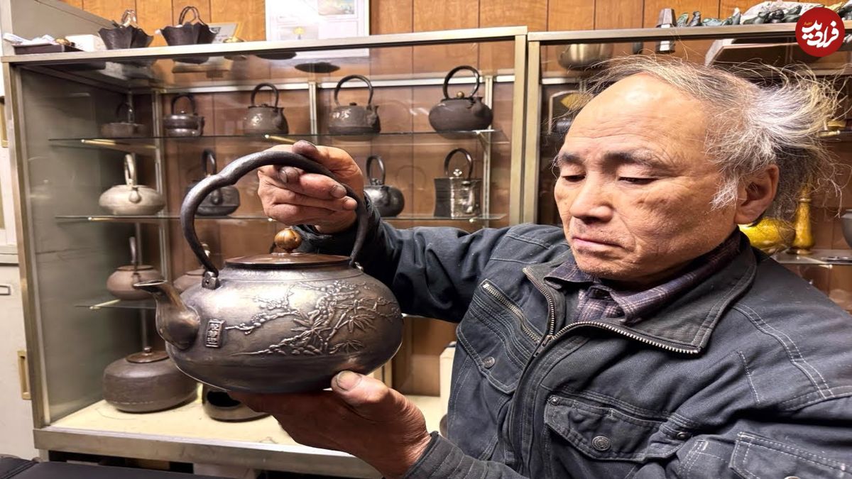 ببینید؛ مراحل دیدنی ساخت کتری های سنتی چدنی توسط صنعتگر 84 ساله ژاپنی