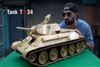 ببینید؛ مراحل دیدنی ساخت مدل مینیاتوری تانک T-34 ارتش شوروی سابق