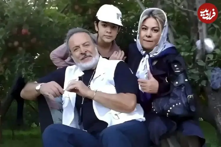 عکس| سفر در زمان؛ «هما قادری» در کنار مزار همسرش ایرج قادری؛ سال 1401