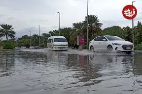 ببینید؛ تصاویر تازه از بارش شدید باران در جزیره کیش؛ بارش بیشتر از ۱۱۰ میلیمتر