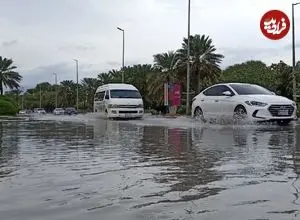 ببینید؛ تصاویر تازه از بارش شدید باران در جزیره کیش؛ بارش بیشتر از ۱۱۰ میلیمتر