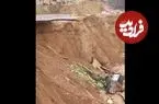 ببینید| سقوط کامیون به دره؛ تصاویر هولناک از رانش زمین در ایذه