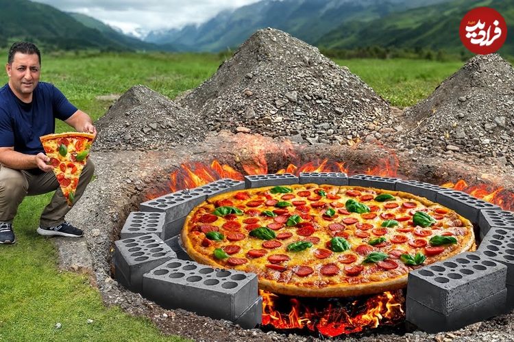 ببینید| غذای روستایی در آذربایجان؛ تهیه سوسیس خانگی و پخت پیتزای بزرگ