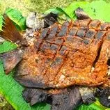 ببینید| غذای روستایی در هند؛ کباب کردن ماهی پامفرت سیاه در برگ موز