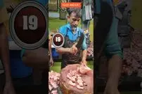 (ویدئو) سرعت خیره کننده این استاد هندی در برش زدن مرغ در 30 ثانیه!