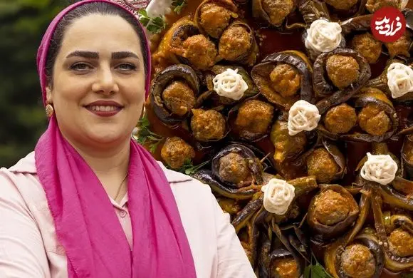 ببینید| غذای روستایی در ایران؛ پخت رول بادمجان و گوشت در سس گوجه