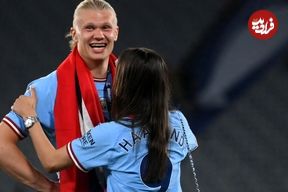 عکس؛ ارلینگ هالند و نامزدش برای هالووین «جوکر» و «زن گربه‌ای» شدند 