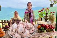 ببینید؛ غذای روستایی در گیلان؛ پخت یک غذای متفاوت با مرغ و برنج