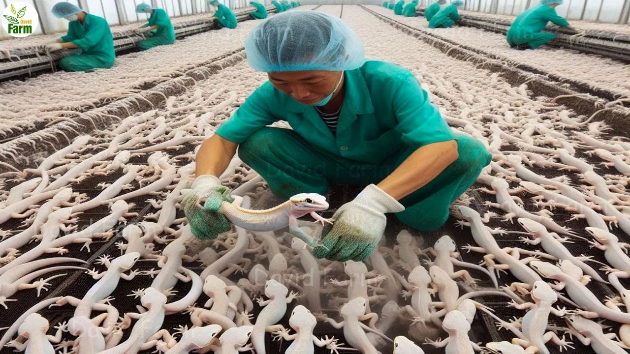 (ویدئو) فرآیند پرورش میلیون ها مارمولک توسط چینی ها برای گوشت بیشتر