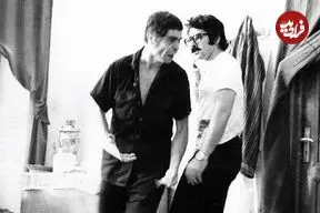 عکس| سفر در زمان؛ «بهروز وثوقی» در اتاق گریم فیلم گوزن ها؛ سال 1353