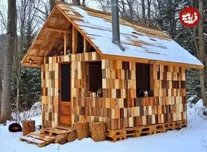 ببینید| ساخت یک کلبه زیبا با پالت چوبی در جنگل های اوکراین