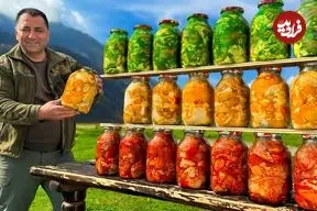 ببینید| غذای روستایی در آذربایجان؛ پخت مرغ به 3 روش در ظرف شیشه ای در روستایی بهشتی