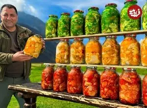 ببینید| غذای روستایی در آذربایجان؛ پخت مرغ به 3 روش در ظرف شیشه ای در روستایی بهشتی