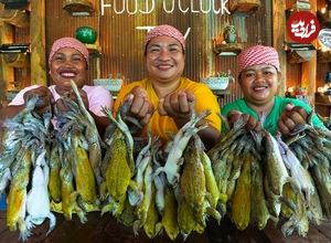 ببینید| غذای روستایی در سنگاپور؛ صید قورباغه از شالیزار و کباب کردن آن ها روی آتش