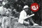 عکس| سفر زمان؛ نقاش آمریکایی روی دیوار یک باغ در ایران؛ 94 سال قبل