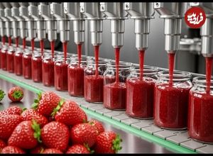 ببینید؛ صفر تا صد تولید مربای توت فرنگی در کارخانه ای پیشرفته در آمریکا