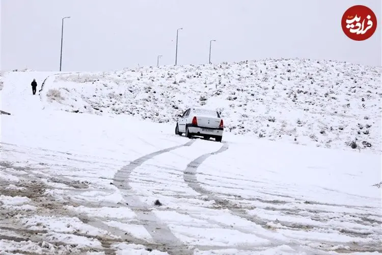 ببینید| تصاویری از بارش شدید برف در مراغه