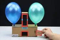 ببینید؛ نحوه ساخت یک دستگاه خلاقانه و ساده با مقوا برای بادکردن بادکنک!