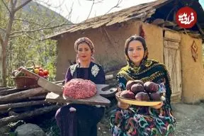 ببینید| غذای روستایی در ایران؛ پخت لبو پلو با کوفته قلقلی در طبیعت