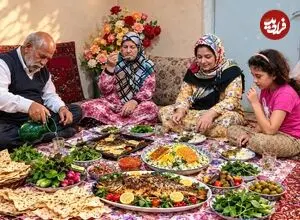 ببینید| غذای روستایی در ایران؛ پخت سبزی پلو با ماهی شکم پر در روستایی زیبا