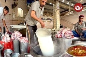 ببینید؛ غذای خیابانی در پاکستان؛ پخت نهاری سنتی در کراچی 