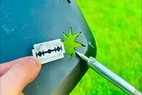(ویدئو) یک روش ساده و عالی برای تعمیر وسایل پلاستیکی با کلید و تیغ اصلاح