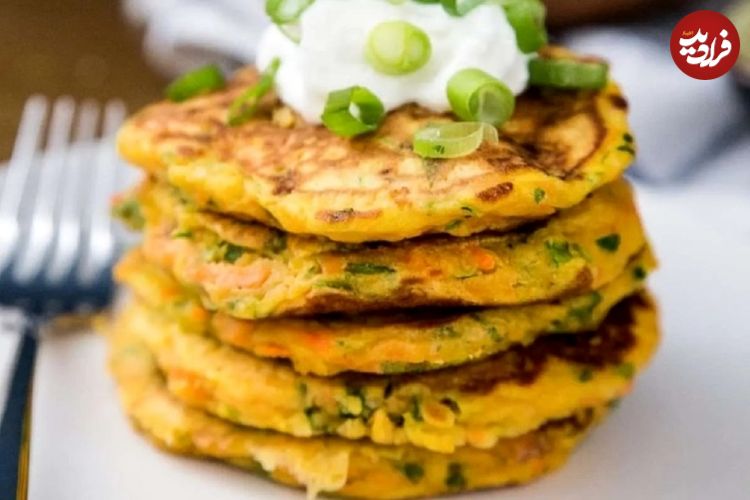 پنکیک سبزیجات؛ یک میان‌وعده خوشمزه و مقوی برای کودکان