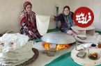 ببینید؛ غذای روستایی در ایران؛ پخت نان لواش در تنور و املت خرما