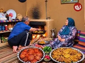 ببینید| غذای روستایی در ایران؛ پخت شامی با مرغ به همراه پلو و سالاد