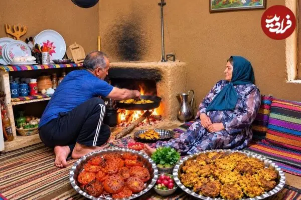 ببینید| غذای روستایی در ایران؛ پخت شامی با مرغ به همراه پلو و سالاد