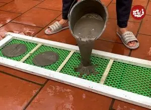 ببینید| با سیمان و توری پلاستیکی، این گلدان زیبا را درست کنید