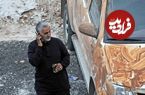 عکس؛ سفر به تاریخ؛ «حاج قاسم سلیمانی» در حال عبور از کنار قلعۀ باستانی حلب؛ دهۀ 1390