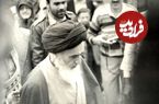 عکس| سفر در تاریخ؛ «امام خمینی» در حال خروج از محل اقامت اولیه در نوفل لوشاتو؛ سال 57