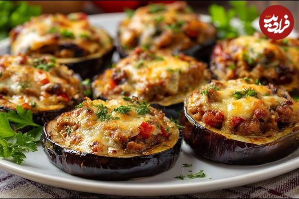ببینید| طرز تهیه یک دلمه متفاوت ایتالیایی با بادمجان، سوسیس و پنیر 
