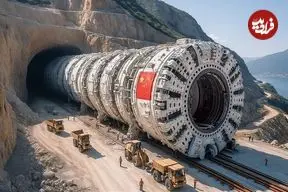 ببینید| مراحل شگفت انگیز ساخت تونل در کوهستان های چین