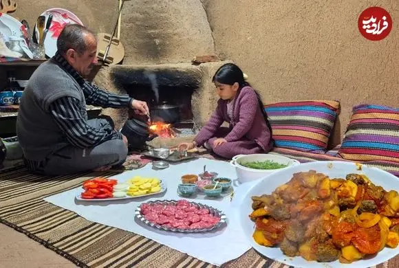 ببینید| غذای روستایی در ایران؛ پخت تاس کباب سنتی و خوشمزه در روستا