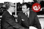 عکس؛ سفر در زمان؛ اردشیر زاهدی در کنار محمدرضا پهلوی و ثریا در یک مراسم؛ سال 34