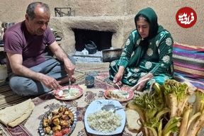 ببینید؛ غذای روستایی در ایران؛ پخت کنگر پلو با جوجه کباب