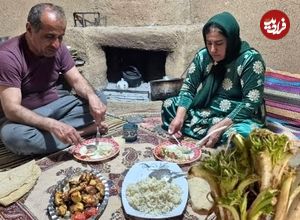 ببینید؛ غذای روستایی در ایران؛ پخت کنگر پلو با جوجه کباب