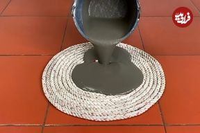 ببینید| آموزش ساخت گلدان دوقلو با سیمان، طناب و سطل پلاستیکی