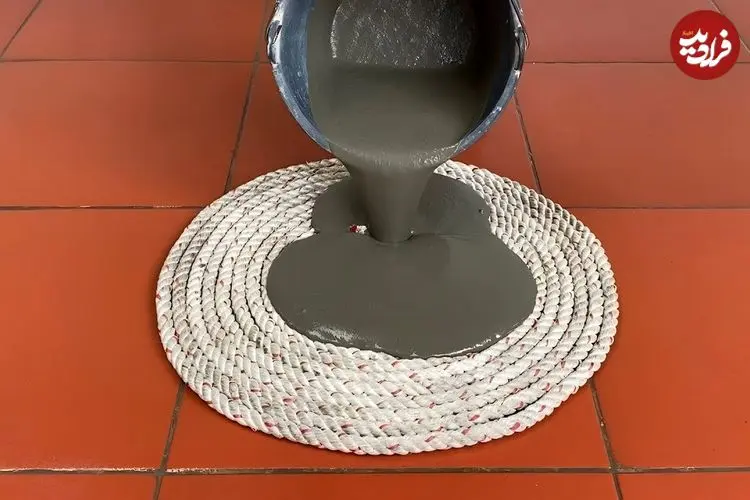 ببینید| آموزش ساخت گلدان دوقلو با سیمان، طناب و سطل پلاستیکی