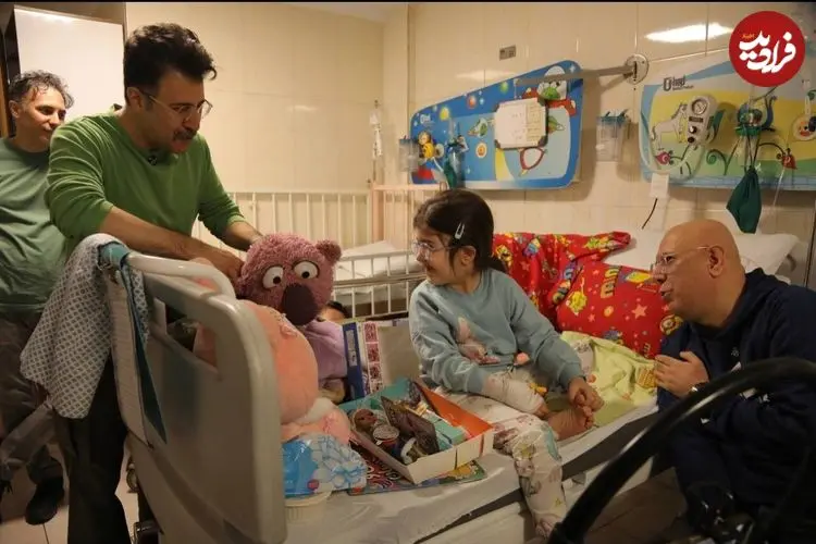 تصاویر| ملاقات هومن حاجی عبداللهی و جناب‌خان با کودکان مجروح