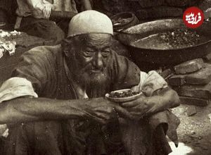 عکس؛ سفر به تاریخ؛ نانوایی سنگکی و غذای خیابانی در شهر رشت؛ 120 سال قبل