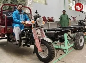 ببینید| مراحل دیدنی تولید موتور سه چرخ مشهور ریکشا در کارگاهی در پاکستان