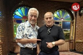 عکس| سفر در زمان؛ «صفر کشکولی» در حال تمرین وزنه برداری در باشگاه؛ سال 51