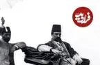 عکس| سفر زمان؛ استراحت «ناصرالدین شاه» روی یک صخره در کوه‌های اطراف پلور