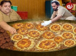 ببینید؛ غذای خیابانی در افغانستان؛ پخت محبوب ترین و بزرگترین چپلی کباب ها در کابل