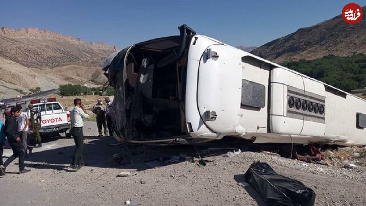 تصادف مرگبار خودروی سمند با اتوبوس در "جاده بروجن"